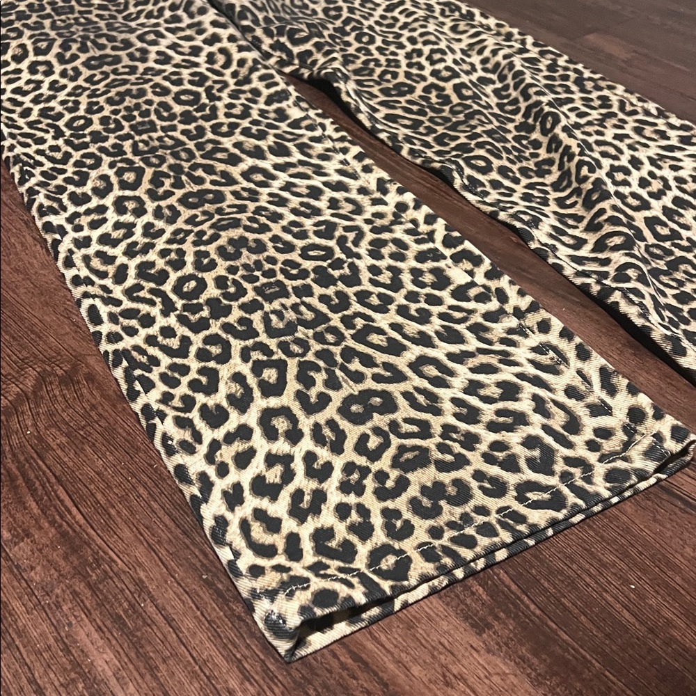 Leopard Print Flare & Wide Leg Jeans